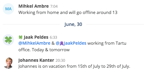 remote work team whereabouts