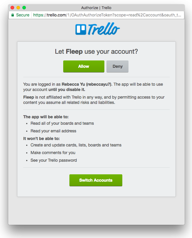 Fleep Trello