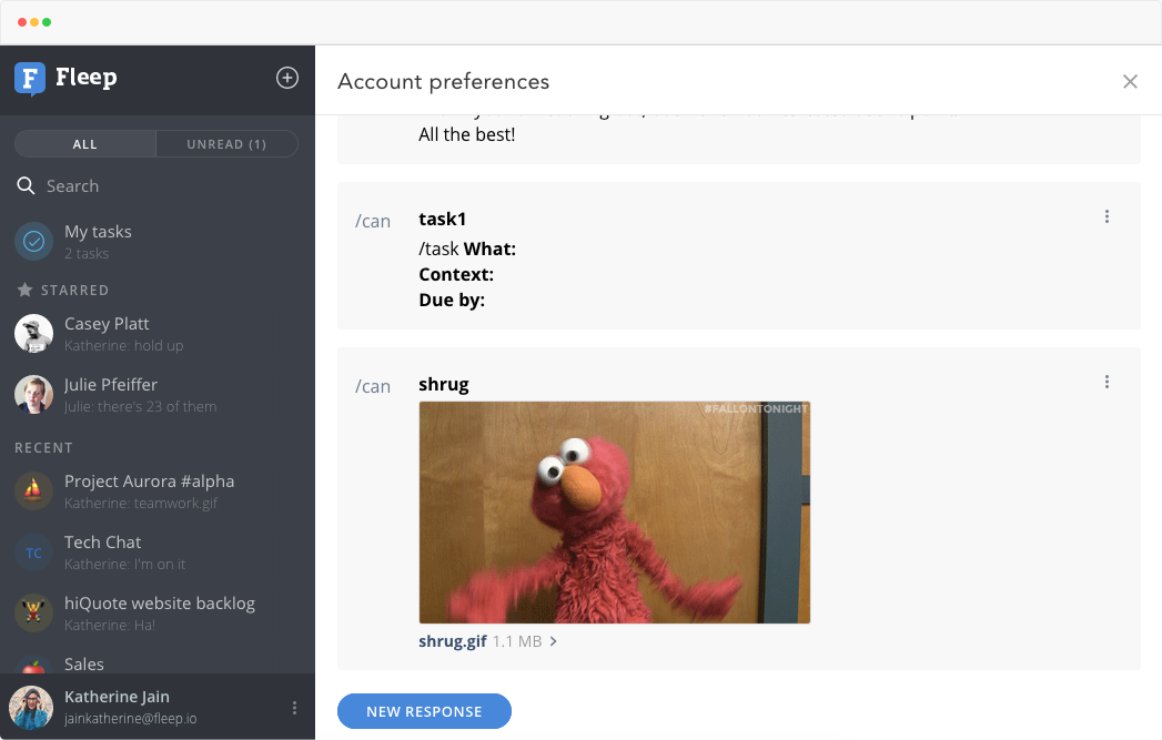 canned responses in Fleep